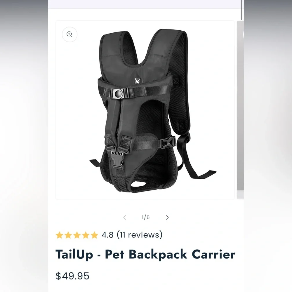 Tail Black Hands-Free Pet Backpack Carrier